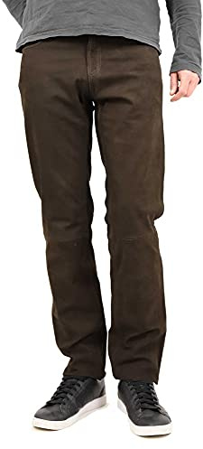 MADDOX - Herren Lederhose Lammnubuk braun