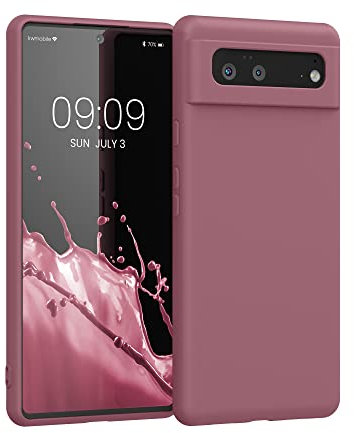 kwmobile Hülle kompatibel mit Google Pixel 6 Hülle - gummierte TPU Silikon Handyhülle - Schutzhülle für kabelloses Laden - Case in Dark Rose