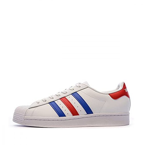 adidas Originals Superstar Mens Trainers Sneakers (UK 4.5 US 5 EU 37 1/3, White red Blue FV2806)