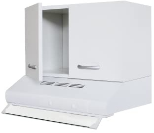 Hängeschrank 60 cm komplett mit Dunstabzugshaube, 2 Türen, verchromte Griffe