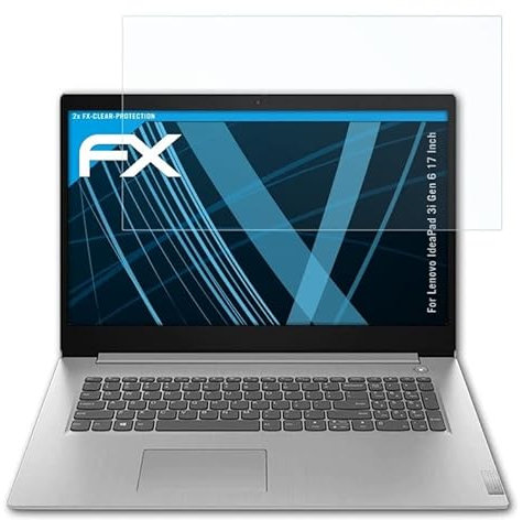 atFoliX Schutzfolie kompatibel mit Lenovo IdeaPad 3i Gen 6 17 Inch Folie, ultraklare FX Displayschutzfolie (2X)