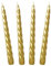 Auswahl Farbe + Menge - Spiralkerze Spitzkerze Stabkerze Renaissancekerze Tafelkerze Leuchterkerze ca. Ø 22 x 230 mm gedreht hier: 4 Kerzen gold metallic