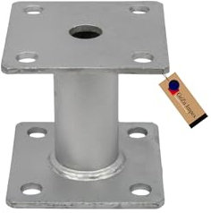 GeZu Impex® Support de poteau Galvanisé à chaud 100 x 100 mm platine poteau bois pied poteaux clôture