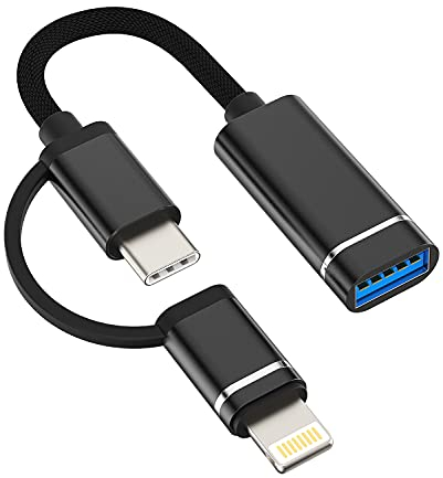 Lightning USB C auf USB-A Klinke Adapter Iphone OTG Kabel Typec Thunderbolt Stecker für Tastaturen Stick Maus Hub Zubehör für 14 13 12 Pro Max 8 7 Plus Samsung Macbook Ipad Huawei Xiaomi -ip-ip+tp-OTG