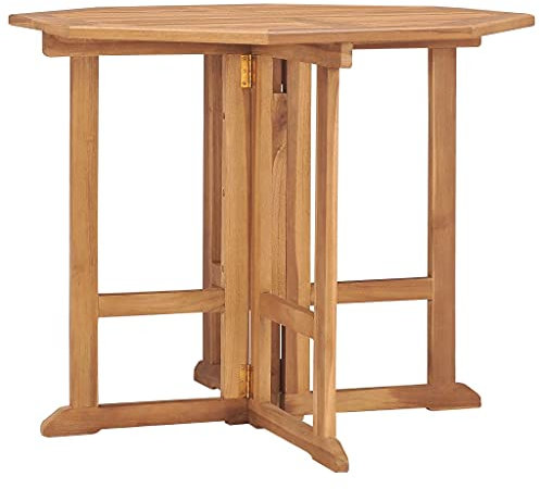 vidaXL Teak Massiv Garten Esstisch Klappbar Gartentisch Holztisch Klapptisch Gartenmöbel Tisch Terrassentisch Massivholztisch Outdoor 90x90x75cm