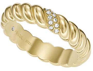 FOSSIL Ring Für Frauen, Breite: 4.8mm Gold Edelstahl Ring, JF04171710