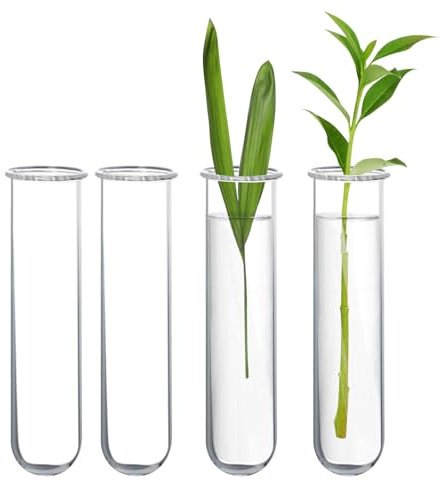 XXXFLOWER Glass Propagation Stations Accessories Glass Test Tubes Tiered Planters Wall Terrarium for Home Office Plant Hanger Flower Vases Wall Decor Hydroponic Cuttings (4 Tube Vases) Clear