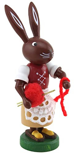 Thomas Preißler | Osterhasenfigur Osterhäsin Osterhase | Höhe 10 cm | erzgebirgische Volkskunst | Osterfigur Osterdeko aus Holz | als Oma