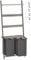 VASAGLE Laundry Basket, 2-Section Laundry Hamper with Blanket Ladder, Pull-Out and Removable Liners, 2 Shelves, 5 Hooks, 2 x 46L, 73 x 33 x 177 cm, Heather Greige and Slate Grey BLH221G01