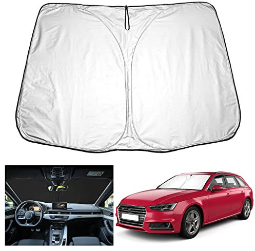 YEE PIN Parasol A5 para coche compatible con AUD i A5 2018-2022, protección solar plegable para coche A5 2022 parabrisas delantero parabrisas UV polvo protección