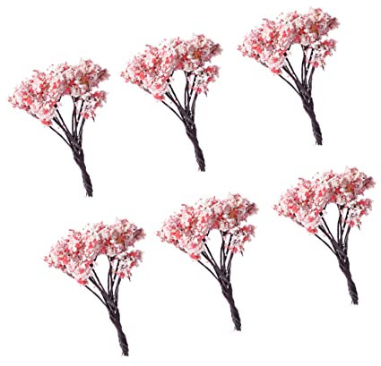 Warmhm 6st Weißer Weihnachtsbaum Desktop- Künstlicher Weihnachtsbaum Mikrolandschaftsbäume Simulationsbaum Gartendekorationen Realistischer Baum Krippendekoration Blumenzweig Mini