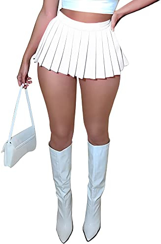 YILEEGOO Sexy Mini-Faltenrock für Damen, hohe Taille, Tennis-Skater, Y2K, Club, A-Linie