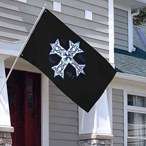 Bandera De Jardín Cruz Copta Ortodoxa Blanca Exterior Bandera Pirata Bandera Bandera De Exterior Durable Bandera De Césped Para Jardín Casa Puerta 90x150 cm