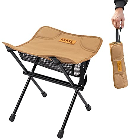 Generisch Klapphocker Faltbarer Hocker Campinghocker Tragbarer Klapphocker mit Ultraleichtem Aluminiumrahmen Stahl leicht und stabil für Angeln Wandern Camping Picknick (Brown)