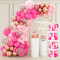 Babyparty Deko Mädchen, Luftballon Girlande Rosa mit Baby Box, Baby Shower Deko Box, Ballon Girlande Rosa für Baby Party Dekoration, Gender Reveal Party, 1. Geburtstag Mädchen