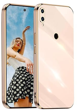 Kaywzo Cover per Huawei P Smart Z,Custodia Ultra Sottile Morbido Placcatura TPU,Brillant Specchio Silicone Antiurto Protettivo Phone Case Cover,Rosa