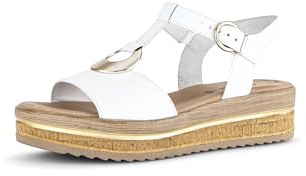Gabor Damen Plateausandalen, Frauen Sandalen,Best Fitting,offene Schuhe,Strandschuhe,Plateausandaletten,Dicke Sohle,Weiss (Gold),37 EU / 4 UK