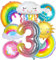 GAROMIA Regenbogen Geburtstagsdeko Mädchen 3 Jahre Regenbogen Geburtstagsdeko Folienballon Wolken Regenbogen Luftballons Folie Ballon Sonne Kindergeburtstag Deko für Mädchen Geburtstag Party