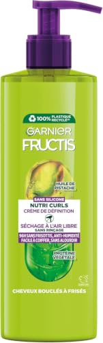 Garnier Nutri Curls Crème Définition Sans Rinçage Hydratation Intense | Protéines végétales, Huile de pistache, Brillance & douceur, Sans frisottis, Effet rebondi