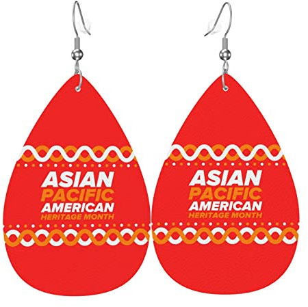 Ohrringe Monat Des Erbes Der Asiatisch-Amerikanischen Und Pazifischen Inselbewohner Leder Ohrringe Mode Ohrringe Baumeln Dekorative Baumeln Ohrringe Für Einheitsgröße Frauen Schmuck