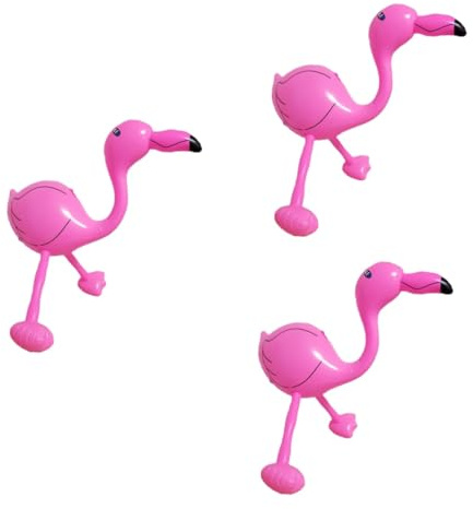Ciieeo 3pièces Flamant Rose Gonflable Pvc Jouet Pour Piscine Plage Et Baignade Pour Amusement Famille Et Entre