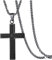 jagosen Cross Necklace Chain for Men Stainless Steel Black Crucifix Christian Cross Pendant Necklace for Mens Jewellery Black