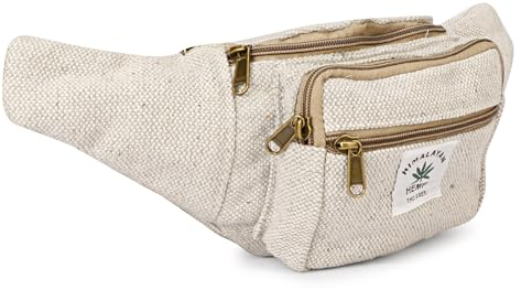 LONGING TO BUY Hanf-Bauchtasche für Damen und Herren, verstellbare Taille und mehrere Taschen, Hüfttasche für alle Zwecke, GRAU, Hüftgurt