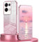 BORYA Cover per OPPO Reno 8 Pro 5G (Reno8 Pro 5G), Ultra Sottile Antiurto TPU Bumper Morbida Silicone Custodia, Elegante Placcatura Caso con Lusso Gradiente Carta Glitterata, Rosa