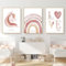 Herfair 3er Set Bilder Kinderzimmer,Regenbogen Einhorn Wolken Süße Poster, Wandbilder Babyzimmer Baby Mädchen Junge Kleinkind Wanddeko Bild Boho Deko, Ohne Rahmen (A,30x40cm)