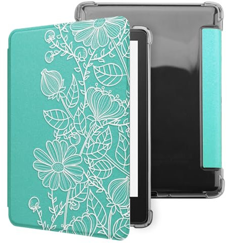 WALNEW Case for 6.8 Kindle Paperwhite, PU Leather Slim Case with Clear Soft TPU Back Cover with Auto Wake/Sleep for Kindle Paperwhite Signature Edition (11th Generation, 2021)