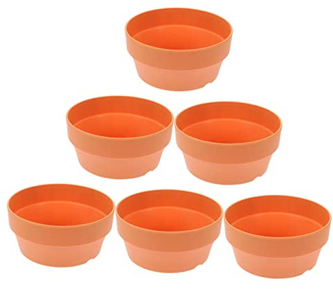 FUNOMOCYA 6piezas Maceta De Imitación De Barro Redonda Japonesa De Plástico Contenedor De Flores para Jardín Interior y Exterior
