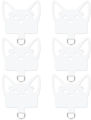 NQEUEPN 6pcs Phone Lanyard Patch Pad, Cell Phone Tether Tab Universal Phone Strap Tether Tab Anti-lost Phone Lanyard Attachment Phone Tether Patch for Mobile Smartphones Accessories (Dog Head Shape)