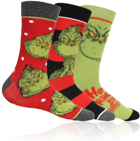 Meleager Herren und Damen Baumwolle Socken Packung Weihnachtssöckchen 3 Paar，Neuheit Weihnachtssöckchen，Weihnachten Baumwolle Socken mit Cartoon-Muster，Kuschelsocken für Weihnachten