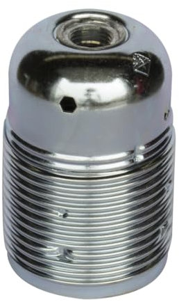 Lampenfassung, Schraubverschluss, Nickel, E27