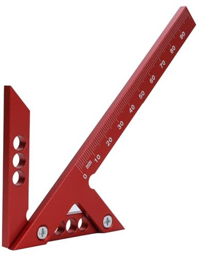 QWORK® Zentrumsfinder Zentrierwinkel 45/90 Grad mit 105-mm-Skala, Präzisionsmessgerät aus Aluminiumlegierung für Exakte Mittellinien und Winkel