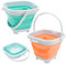 Coriver Faltbarer Strandeimer, zusammenklappbare Sandburg Eimer mit Griff, Kleiner Strand Spiel Sand Eimer für Outdoor Sandpit Schnee Hinterhof für Camping Ausrüstung Reisen Angeln Wasser Pail (2pcs)