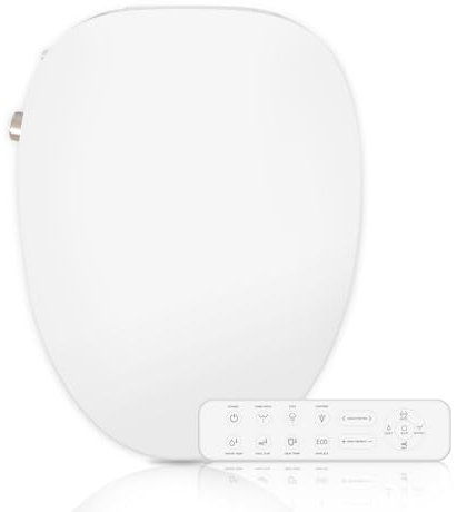 YU YUSING Intelligenter Smart Toilettensitz WC Bidet mit Düse, Toilette Dusche Bidet Beheizter Sitz mit Warme Lufttrocknung, Absenkautomatik, Einstellbarem Wasserdruck,Fernbedienung(V Type)