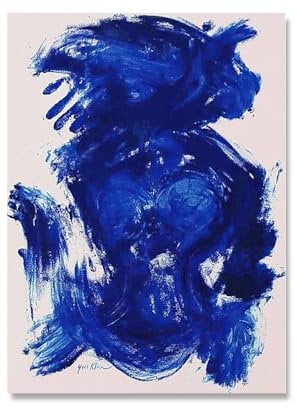 Rikin Liuff Yves Klein Blaue Poster Abstrakte Wandkunst Yves Klein Blaue Drucke Yves Klein Malerei Leinwand für Wohnzimmer Dekor Bild 40x65cmx1 Kein Rahmen