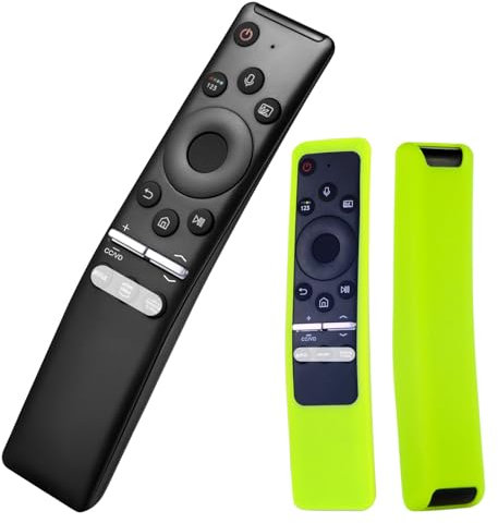 Remote Control Compatible with Samsung TVs with Voice Search Function with Silicone Case for Samsung UHD, Neo QLED, OLED, 4K & 8K for Samsung Smart TVs (luminous green)