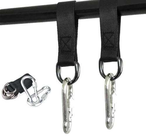 HAFRILY 2Pcs Tree Swing Straps 25cm Heavy Duty Hammock Gym Cable Extension for Swing Hammocks Tree Straps Hanging Kit with 2 Hook
