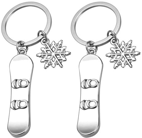 CHROMACRAFT 2 Stück Snowboard-Schlüsselanhänger, Kreative Schlüsselanhänger, Schlüsselanhänger Zum Thema Wintersport, Geschenk-Schlüsselanhänger