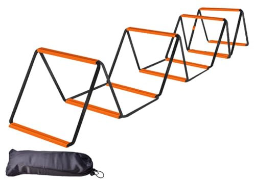 Ronyme Agility Ladder Speed Ladder Folding Football Footwork Ladder Agility Training Equipment for Rugby Foot Exercise Volleyball, 10 Grids with Bag