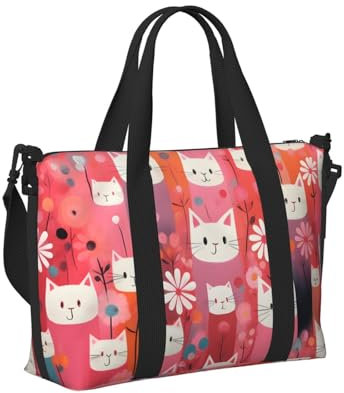 Mexpekil Reisetasche Wasserdicht Sporttasche Gym Groß Wochenende Nacht Handgepäck Flugtaschen Japanische Katzen Einheitsgröße, Japanische Katzen, Taglia Unica