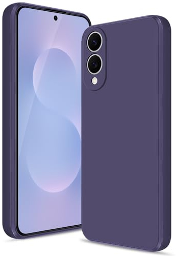 Btstring Hülle für Samsung Galaxy S25 Edge, Lila | Hochwertiges Silikon Case, Ganzkörper Handyhülle, Seidig-Weicher Berühren, Kratzfestes Weiches Mikrofaserfutter