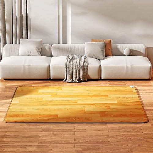 Heated Floor Mats, Electric Infrared Floor Heater, Heated Rug Under Desk, 60 Levels Adjustable Thermostat /12 Hour Timer, for Office/Home(100 * 150cm)