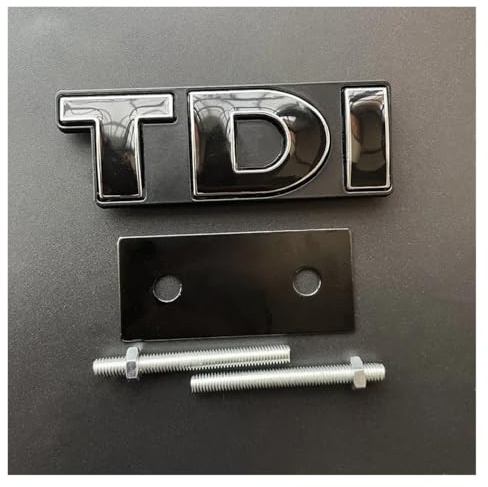 3D-Metall-Logo, TDI-Emblem, Auto-Frontgrill-Abzeichen, Heckkoffer-Aufkleber, kompatibel mit Golf 4 6 7 MK6 Zubehör(Grill Black)
