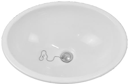Evier Camping Car, Ovale Lavabo Cuisine en Plastique avec Sortie D'évacuation, Bol Unique Évier, Evier Van Aménagé pour Caravane et Camping Car