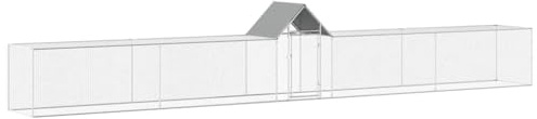 Teenpull Galvanised Steel Chicken Coop 9 x 1 x 1.5 m, Weatherproof Roof, with Wire Mesh and Lockable Door, Suitable for Chicken, Duck, Goose, Ideal for Garden and Outdoor Use