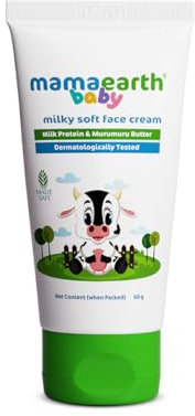 Mamaearth Milky Soft - Crema facial natural para bebés (60 ml)