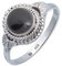 mantraroma Ring Damen Silber 925 Onyx Edelstein schwarz ausgefallen verspielt